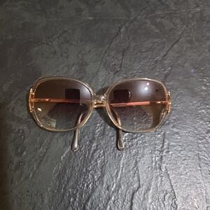 Vintage BerDel Shirley Gold Translucent Oval Sunglasses BROWNCOGNAC FRAMES ONLY